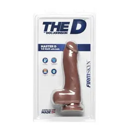 Doc Johnson Master D intimni uređaj FIRMSKYN 18 cm sa bazom i testisima