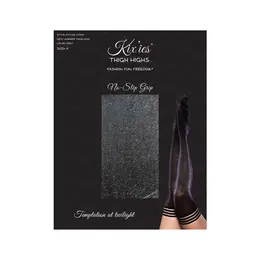 Kix'ies Kaylee Thigh-High Tights B Grey - Elegant Shimmer & No-Slip Fit