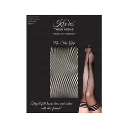 Kix'ies Sam Thigh-High Stockings B Size Black No-Slip Grip