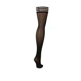 Kix'ies Lois Thigh-High Stockings B Black - No-Slip Silicone Band