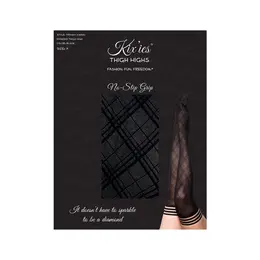 Kix'ies Tiffany čarape do kolena B crne - dijamant uzorak, bez klizanja
