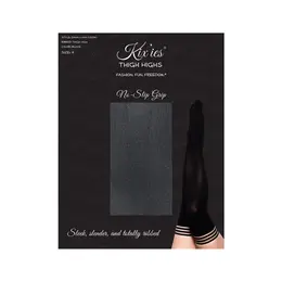 Kix'ies Dana Lynn Thigh-High Stockings Black Ribbed Size C