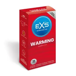 EXS Warming 12-Pack Natural Latex Comfort-Fit Condoms 54mm