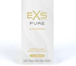EXS Pure Ultra-Thin Latex Protection 12 Pack, 53 mm, Eco-Friendly