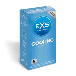 EXS Cooling Comfort Latex Condoms 12-Pack 54mm Width