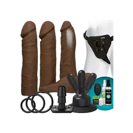 Doc Johnson Vac-U-Lock ULTRASKYN Dual Density Set with Remote, 3 Attachments