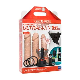 Doc Johnson Vac-U-Lock ULTRASKYN Dual Density Set with Remote, 3 Attachments