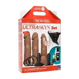 Doc Johnson Vac-U-Lock Dual Density ULTRASKYN strap-on set 3 dodatka