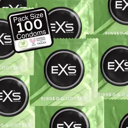 EXS 3 u 1 rebrasti, tačkasti, prošireni anatomski lateks kondomi, pakovanje od 100 komada