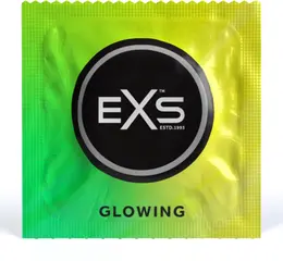 EXS Glowing lateks kondomi koji svetle, pakovanje od 100 komada, bez mirisa, ultra tanki