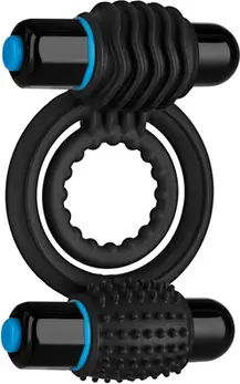 Doc Johnson Vibrirajući Dupli Intimni Prsten Crni – Dual Motor Silikonski Sistem