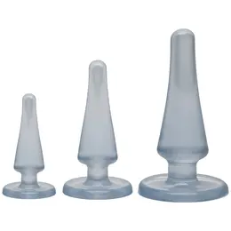 Doc Johnson Crystal Jellies Anal Trainer Kit Clear 3-Piece Set