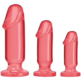 Doc Johnson Crystal Jellies Set Intimate Training 3 Sizes Clear