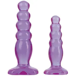 Doc Johnson Crystal Jellies Anal Trainer Kit Clear 2-Piece Set