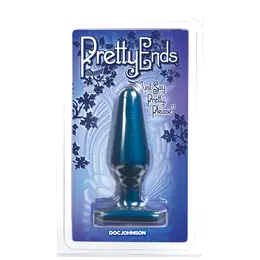 Doc Johnson Pretty Ends Srednji Čep Midnight Blue, Sil-A-Gel, 14 cm