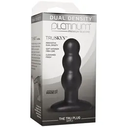Doc Johnson TRUSKYN Ribbed Plug - Premium Silicone, Anatomical Shape