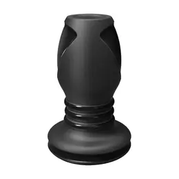 Doc Johnson The Stretch Medium Open-Tunnel Silicone Plug Black 3.5in