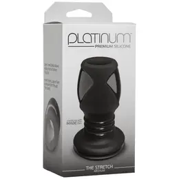 Doc Johnson The Stretch Medium Open-Tunnel Silicone Plug Black 3.5in