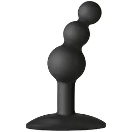 Doc Johnson The Minis Bubble Plug Medium - Flexible Silicone, Black