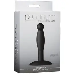 Doc Johnson The Minis Smooth Plug Medium Platinum Silicone Black