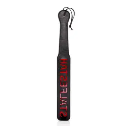 Ouch! HATSEFLATS Rectangular Paddle with Engraved Text, Black