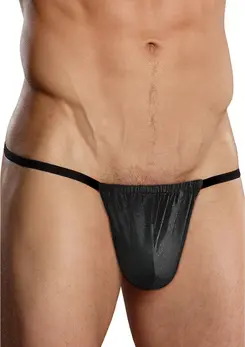 Male Power Nylon Spandex Posing Strap Black One Size Adjustable Fit