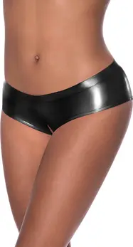 Magic Silk Low Rise Split Front Boyshort L/XL Black - Comfort Fit