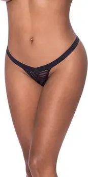 Magic Silk Izlozeni Mrezasti Tange L/XL Crni Split Medjunozni Dizajn
