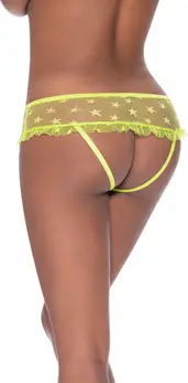 Magic Silk Izlozeni Mrezasti Hipster S/M Lime Zvezdani Motiv Otvoreni Dizajn