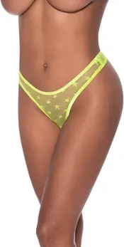 Magic Silk Izlozeni Visoki Struk Micro Tanga L/XL Lime Zvezdani Detalj