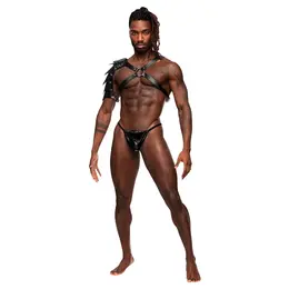 Male Power Aquarius Adjustable Harness Imitation Leather Black One Size