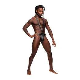 Male Power Leather Series Podesivi Full Body Sling Crni One Size