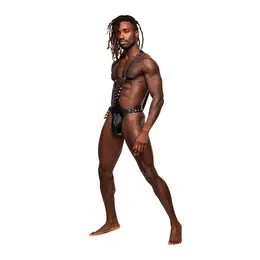 Male Power Leather Series Podesivi Full Body Sling Crni One Size