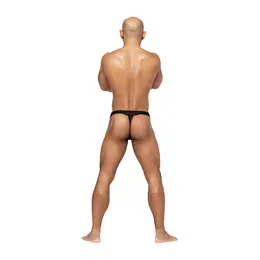 Male Power Micro V Thong S/M Black - Soft Tone Waistband Design