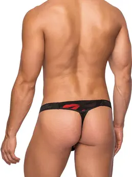 Male Power Microstring L/XL Intimate Thong Black Comfort Fit