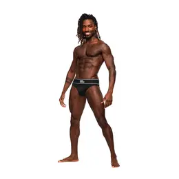 Male Power Modal Rib Bong Thong L/XL Black - Comfort Waistband