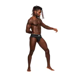 Male Power Modal Rib Bong Thong L/XL Black - Comfort Waistband