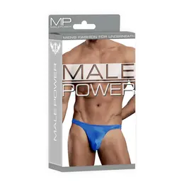 Male Power Satin Spandex Comfort Thong L/XL Royal Blue