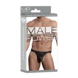 Male Power Satin Spandeks Bong Thong L/XL Crna - Udoban Kroj