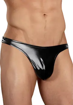 Male Power Liquid Onyx Classic Thong M Black - Comfort Fit Elastic Trim