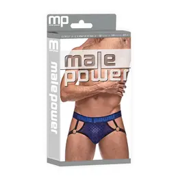 Male Power Diamond Mesh Jock Ring S/M Navy - Comfort Elastic Support