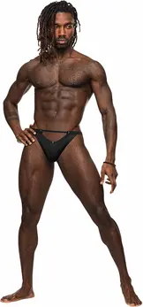 Male Power Magnificence Jock S/M Black - Modern Waist Cut-Out Design