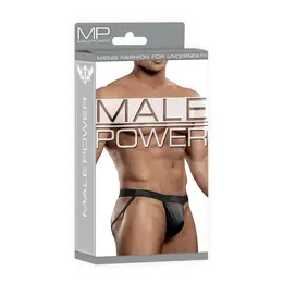 Male Power Satin Spandex Jock S/M Black - Comfort Fit & Signature Waistband