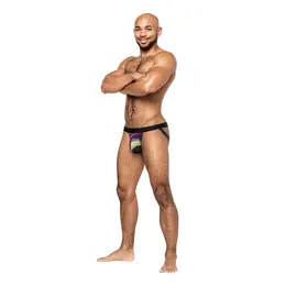 Male Power Strappy Ring Jock S/M - Udobna oblikovana kesa, Pride izdanje