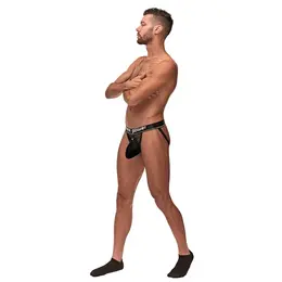 Male Power Cock Pit Net Jockstrap L/XL Crna sa kesom koja se skida