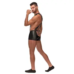 Male Power Back Singlet L/XL Black - Strappy Comfort Design