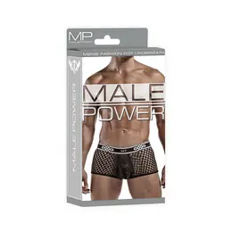 Male Power Mini Short M Black - Anatomical Cut, Branded Waistband