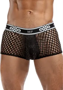 Male Power Mini Pouch Short L Black - Low Rise Anatomical Trunks