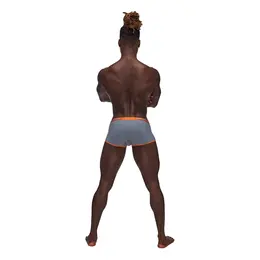 Male Power Uplift Mini Short L Grey - Satin Finish, Boosting Pouch