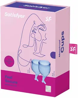 Feel Secure Menstrual Cup Blue - Reusable Medical Silicone, Size M